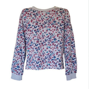 Juicy Couture Animal Print Sweatshirt Y2K 90s Fleece Purple Athlesure Casual